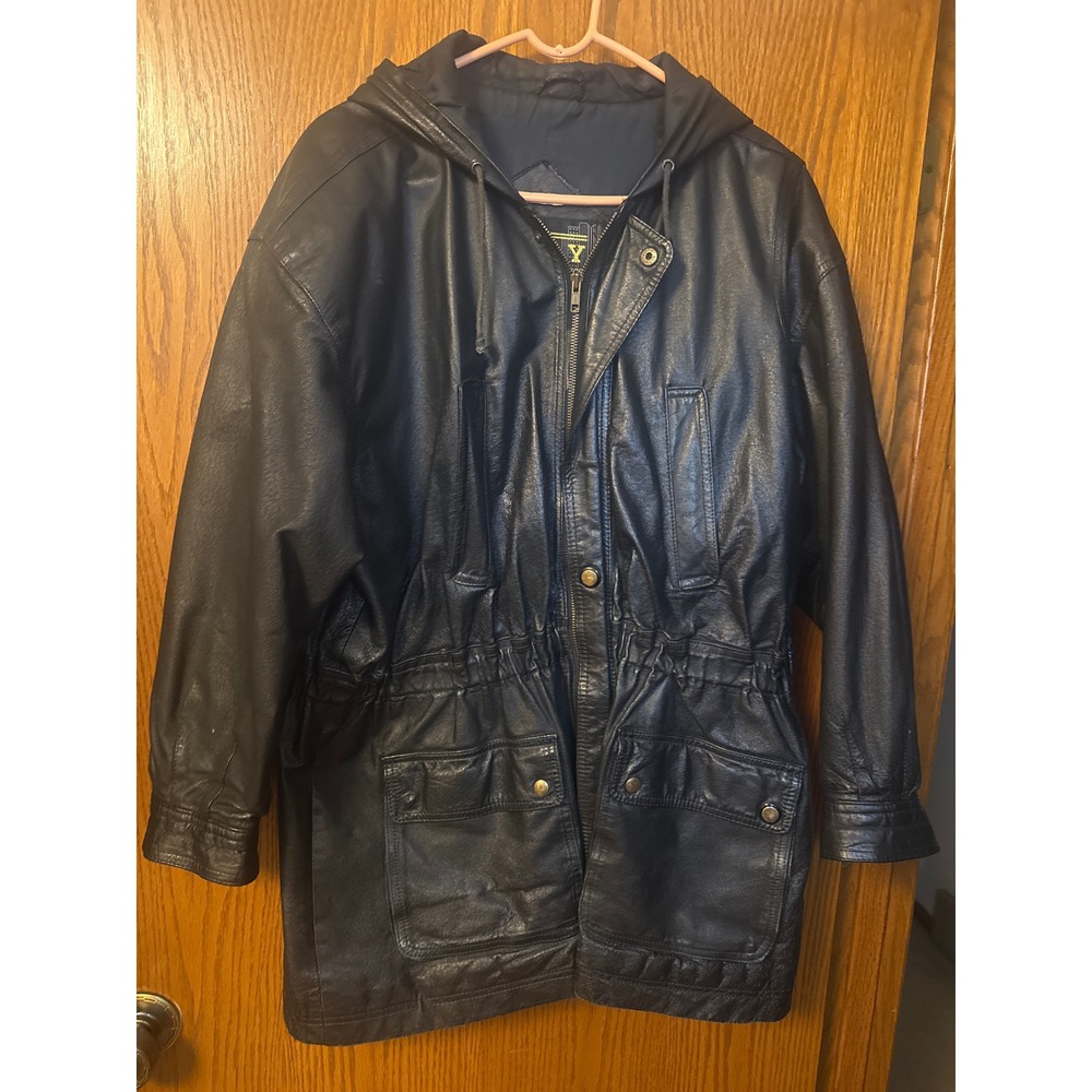 Vintage 90's‎ 100% Genuine Leather D.A.N.Y New York Hooded Jacket Women's